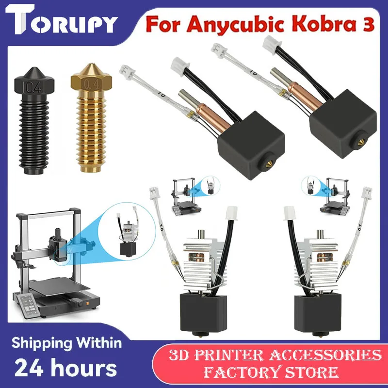 Kit d'extrémité chaude pour Anycubic Kobra 3, cartouche chauffante à thermistance, extrudeuse résistante aux hautes températures, pièce d'imprimante 3D résistante à l'usure