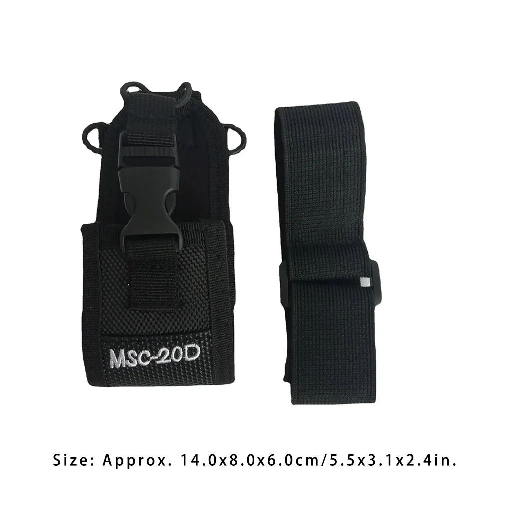 MSC-20D Nylon Bag Solid Color Wear-resistant Walkie Talkie Radio Holder Pouch Carrying Pouch for Hunting Camping