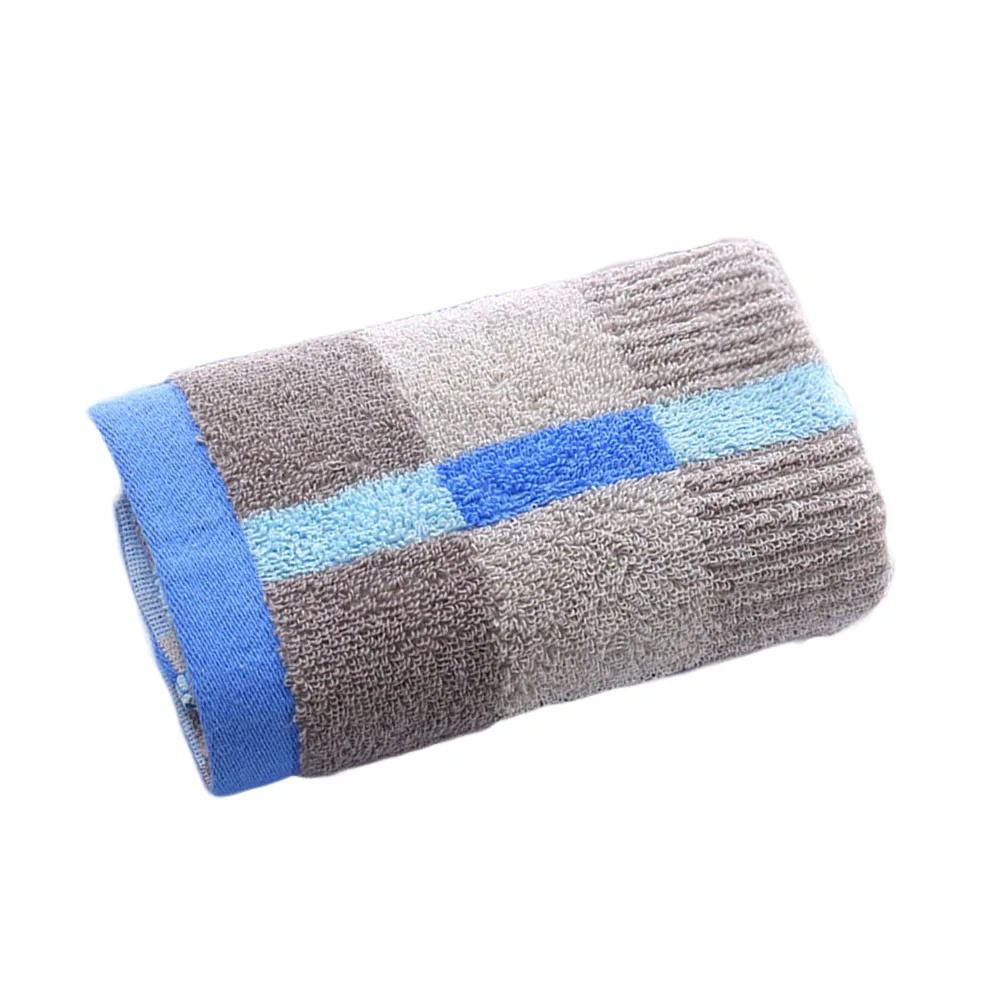 

Thickened Cotton 35X75Cm Blue Thicken Towel Grid Bath Towels Bath Towels For Bathroom Hotel Spa Sensitive Skin Use