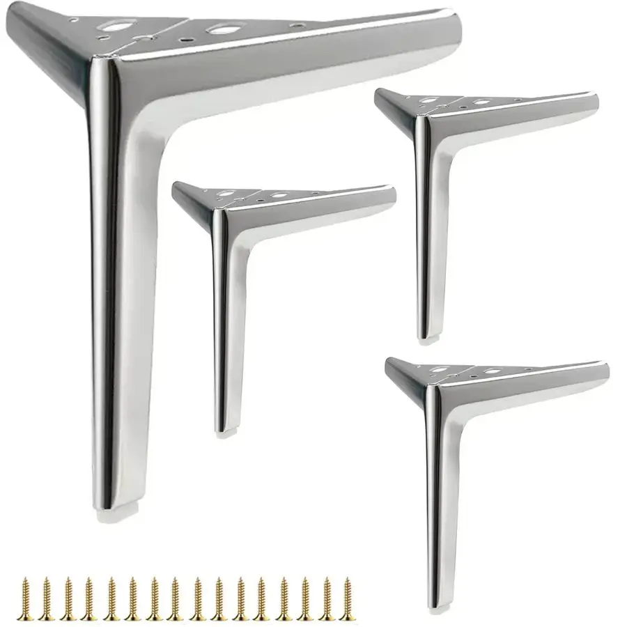 

Набор из 4 блестящих серебристых металлических мебельных ножек длиной 25 см, простая установка с помощью винтов, подходят для диванов, комодов, шкафов и многого другого.