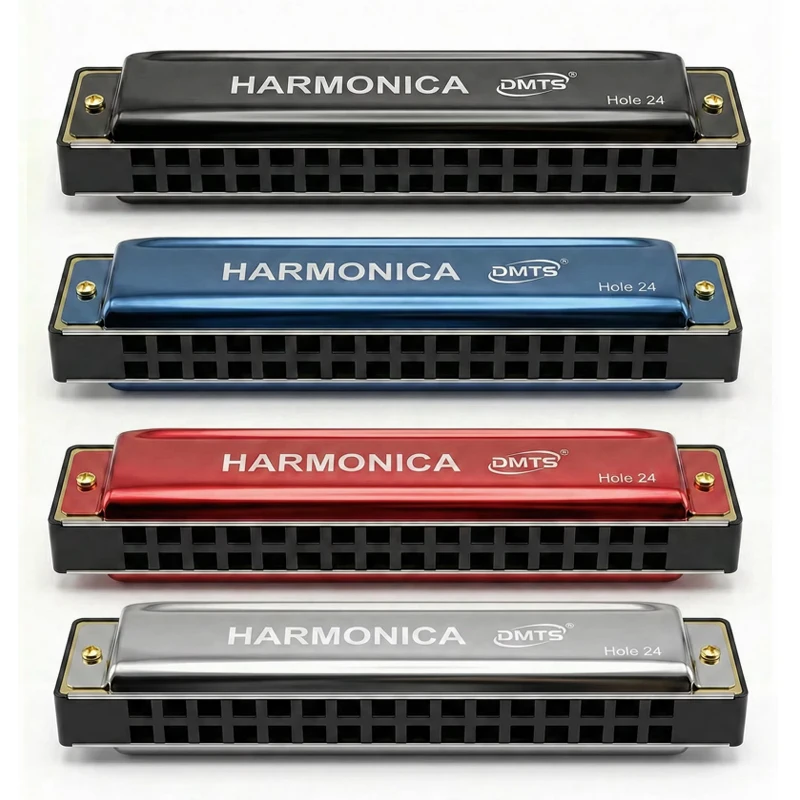 2026 NEW 24 Hole Key Of C Play Harmonica Tremolo Harmonica Mouth Organ Double Row Blues for Music Student Teacher Beginner Gift