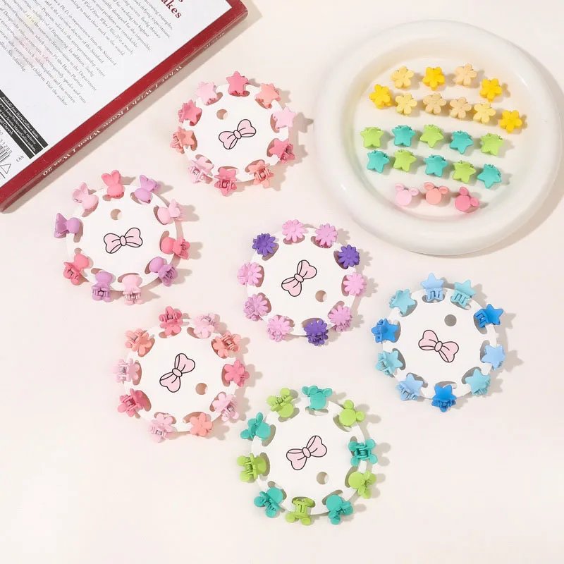 10pcs Candy Small Flower Claw Clip For Baby Cute Rabbit Mickey Hair Clip Girls Mini Hairclips Kids Hair Crab Hairpin Accessories