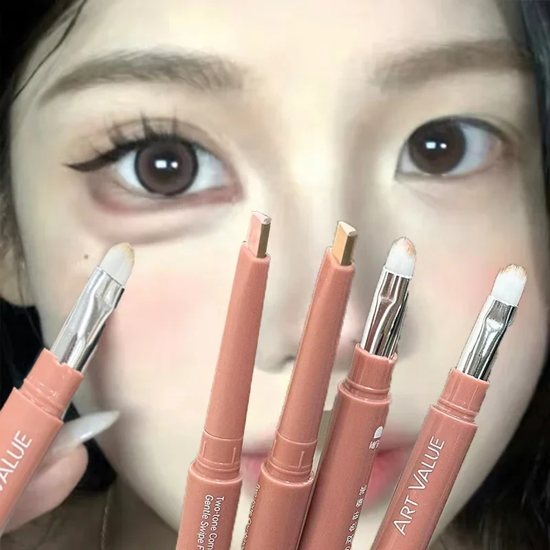 2 لون حجب النوم ديدان القز عصا أومبير الوردي البني 2 في 1 تمييز رقيقة جدا الطبيعية أانسوبسال خط الرموش السفلى ﻿ كوزميتك