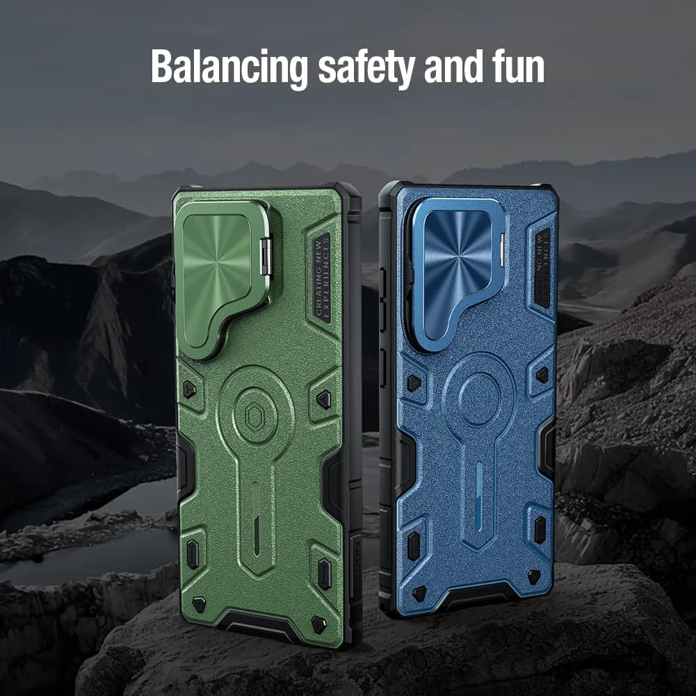 

For Samsung Galaxy S25 Ultra Case NILLKIN CamShield Armor Prop Flip Lens Bracket Case with Kickstand for Samsung S25 Ultra Cover