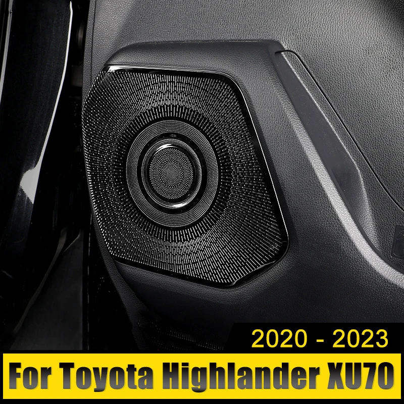 

For Toyota Highlander Kluger XU70 2020 2021 2022 2023 Hybrid Stainless Car Audio Speaker Door Loudspeaker Cover Trim Sticker