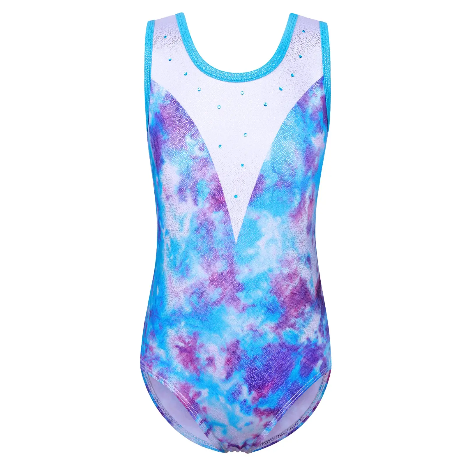 BAOHULU Ballet Leotard for Girls Sleeveless Gynastics Practice Outfit Teens TieDye Dance Jumpsuit Bodysuit