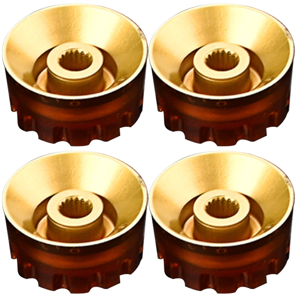 

4 Pcs Electric Guitar Knob Volume Control Bass Plastic Useful Knobs Major Light Brown