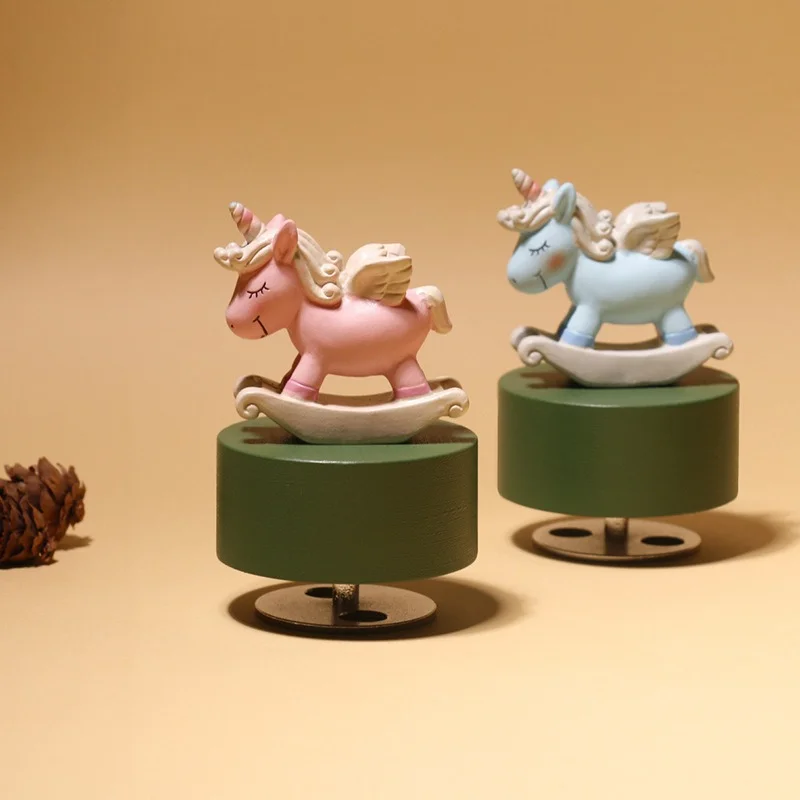 Unicorn Carousel Rotating Music Box Creative Birthday Valentine Gift Romantic Present for Girlfriend Desktop Decor Ornament