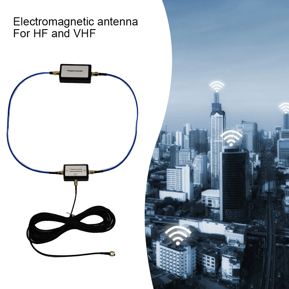 250mW YouLoop Passive Magnetic Antenna with Low Loss Broadband BALUN for HF VHF Booster Splitter Home Tv Equipments