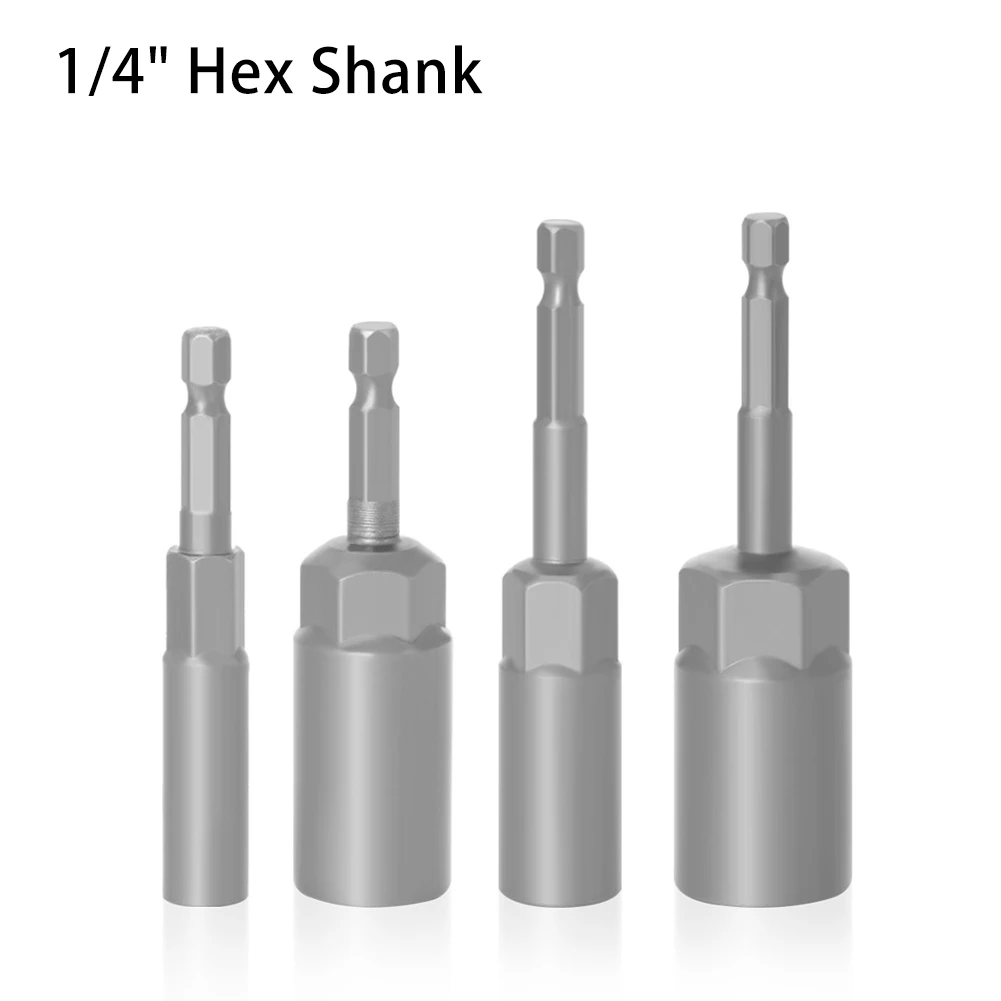 Deep Extended Hex Nut Driver Socket Bit 1/4