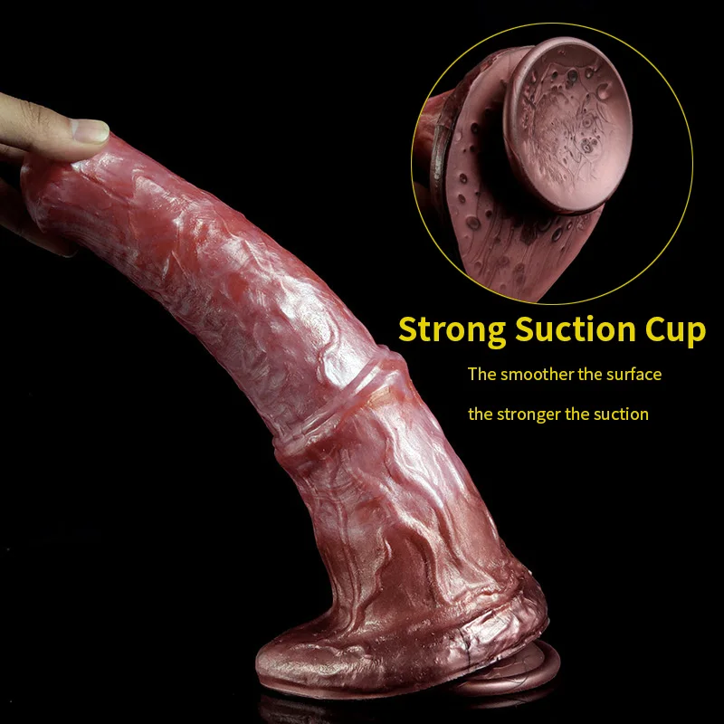 YOCY XXL Realstic Horse Dildo Silicone Fantasy Animal Fake Penis With Sucker Adult Sex For Women Men Thick 8cm Anal Masturbator