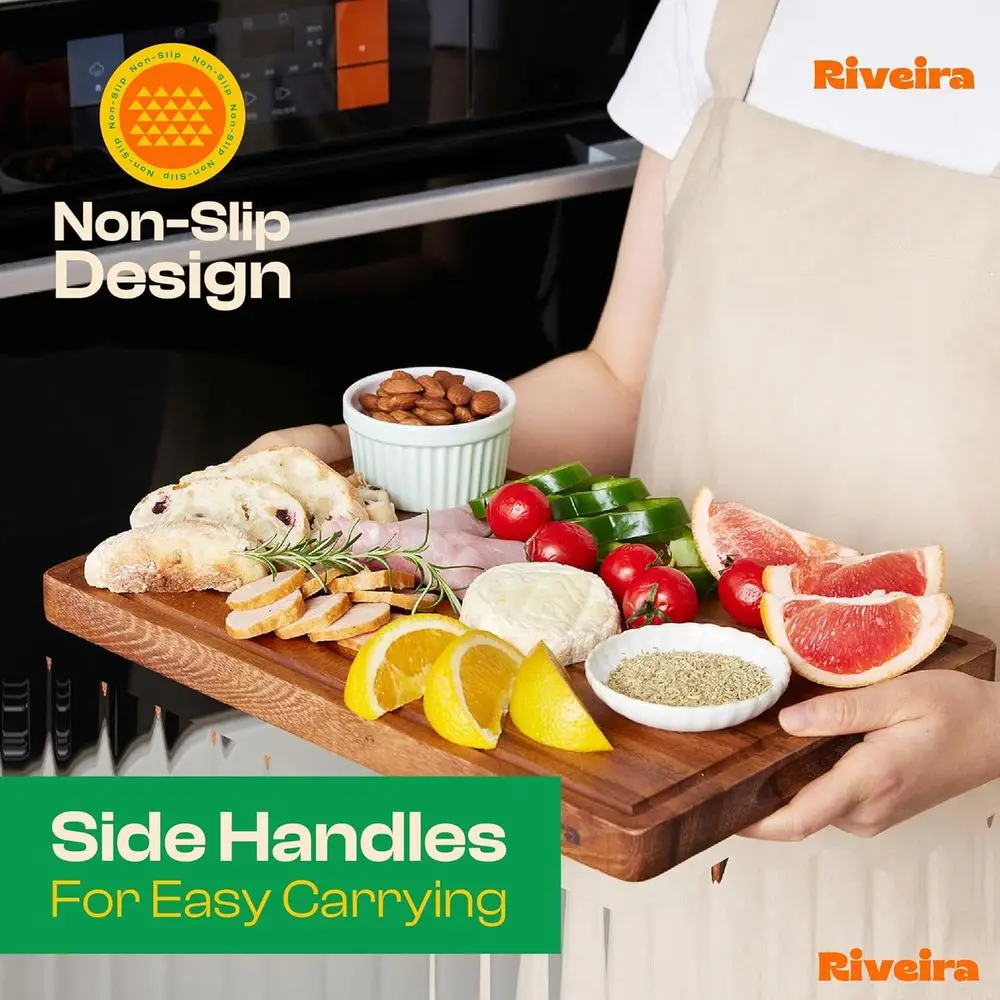 เขียงไม้วอลนัทแบบสามชิ้น: เขียงไม้ทรงสี่เหลี่ยมผืนผ้าที่ทนทานสำหรับการใช้งานอเนกประสงค์