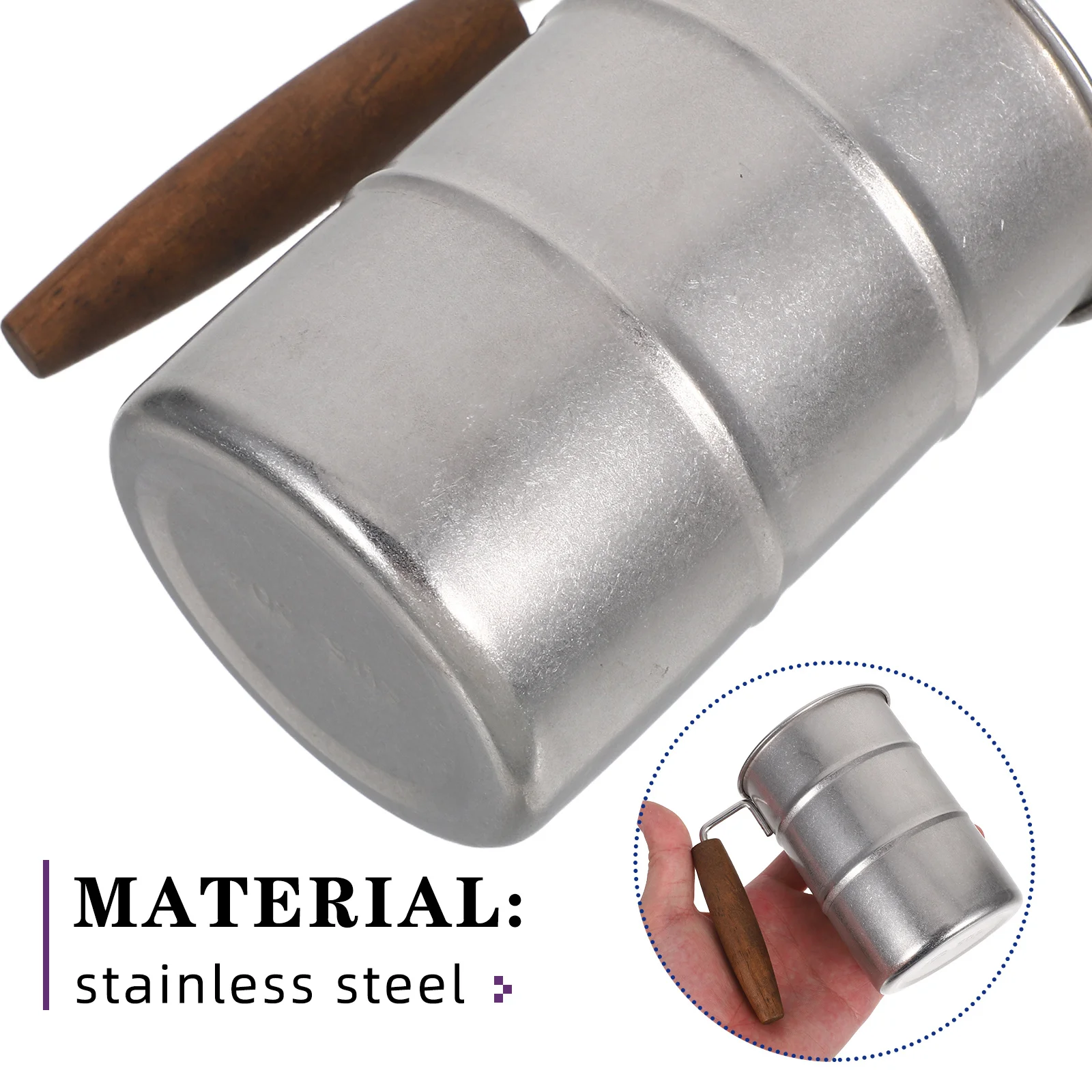2 قطعة أكواب البيرة الفولاذ المقاوم للصدأ خمر مع مقبض الرجعية المعادن التخييم أكواب القهوة المحمولة أكواب المياه للاستخدام في الهواء الطلق المنزل