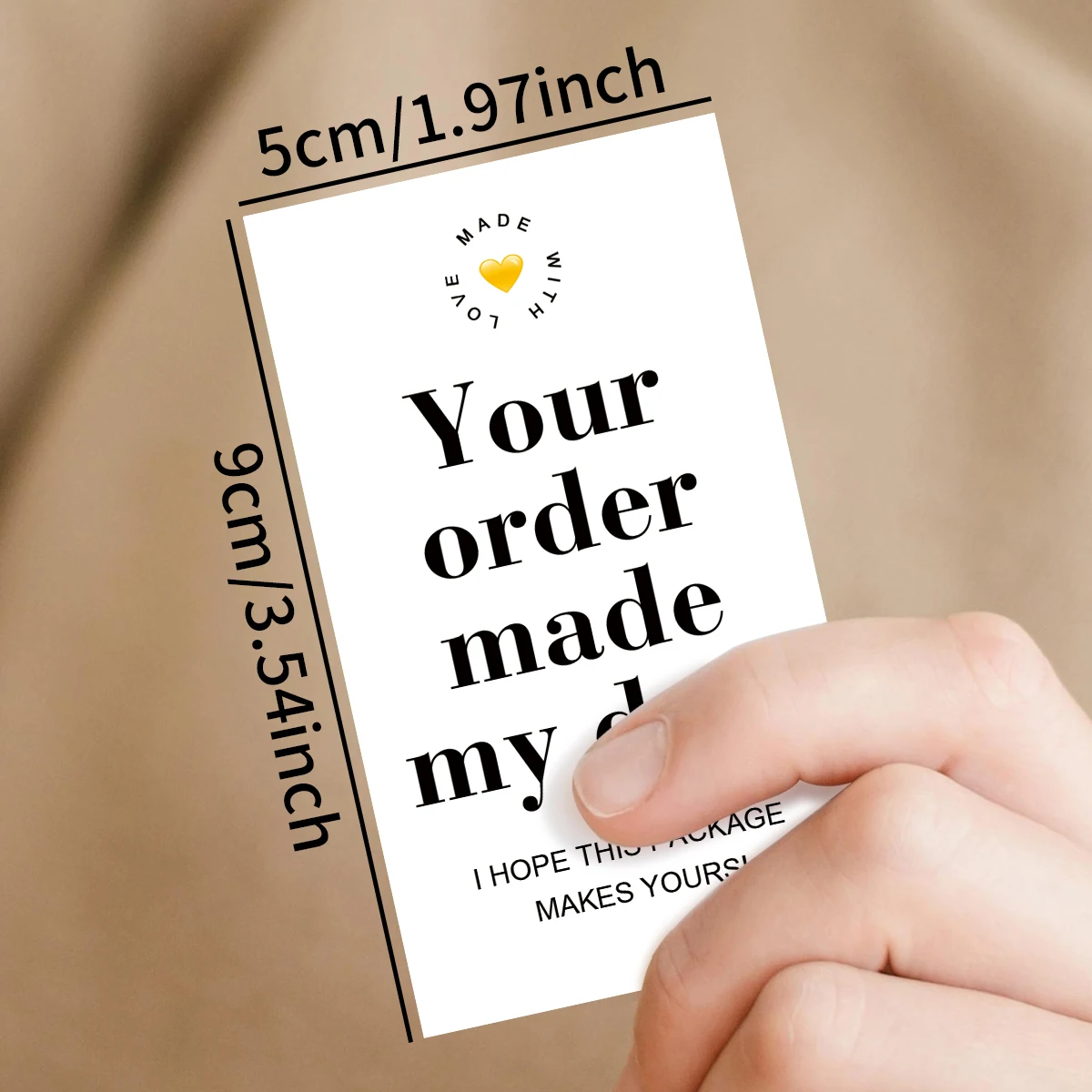 50 قطعة من بطاقات الشكر - ملاحظات تقدير العملاء الملهمة، بطاقات إدراج التغليف المصنوعة يدويًا، للشركات الصغيرة، البيع بالتجزئة، المتجر