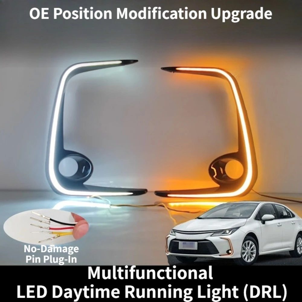 

For Toyota Corolla 2019-2024 LED DRL Daytime Running Light Front Bumper Fog Lamp Decoration Modification Upgrade Auto Accessory