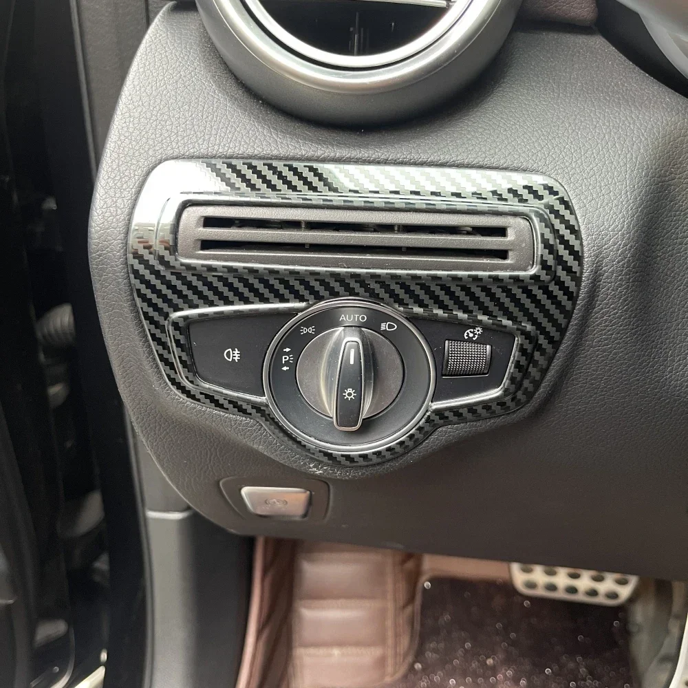 

Car Styling Headlight Switch Frame Decoration For Mercedes Benz C Class GLC W205 X253 2015-2022 Stainless Steel Cover Trim