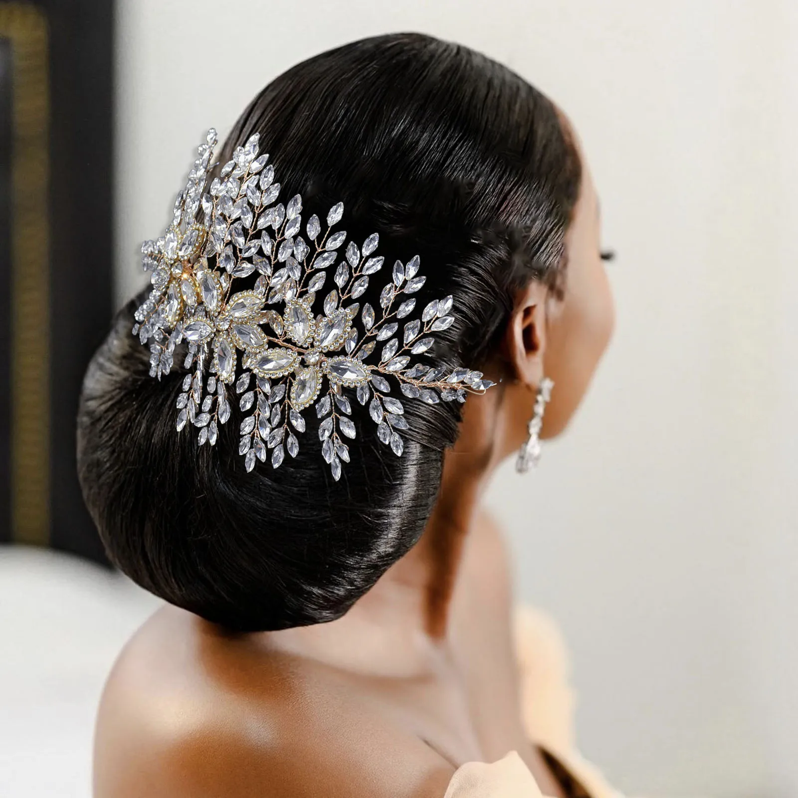 Dz012 Crystal Bruiloft Headstuks Haaraccessoires Strass Kralen Hoofdbanden Voor Vrouwen Tiara Bruid Hoofddeksels Kristal Hoofdtooi