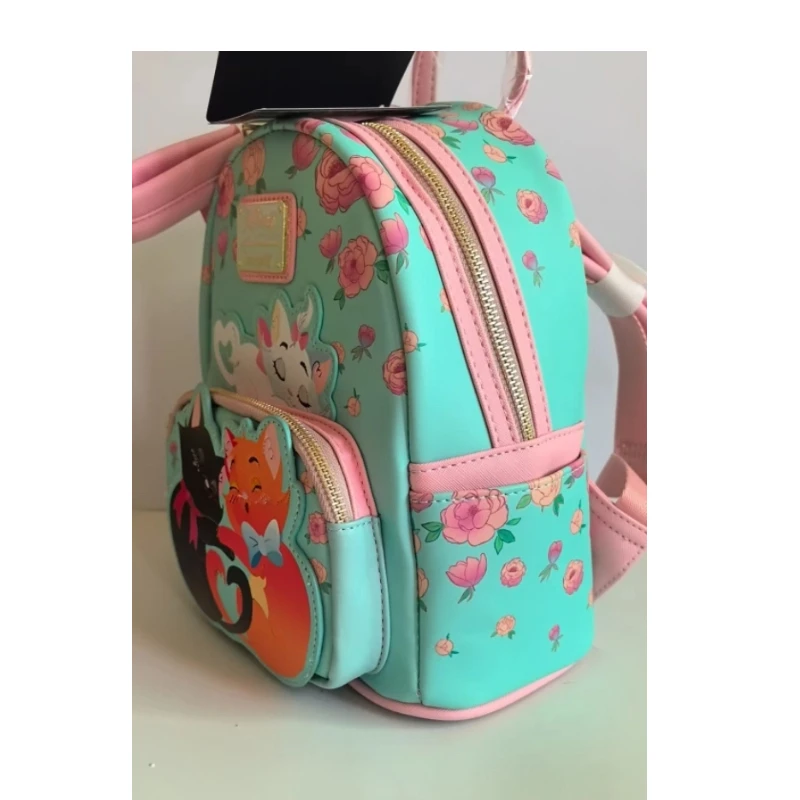 2025 nuevo en Stock Disney los Aristogatos lindo gato Floral Mini mochila Kawaii pequeña mochila para mujeres niñas bolso Casual de moda