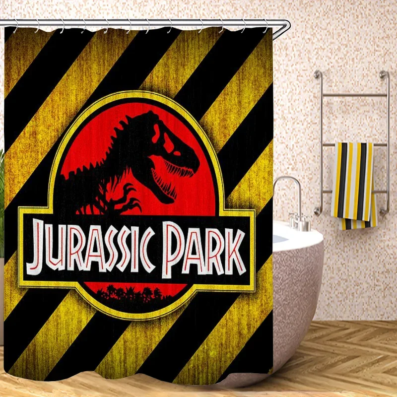 Jurassic Park Bathroom Shower Curtain for Quarto Folding Partition Curtains Accessories Bath Bedrooms Houses Rooms Waterproof