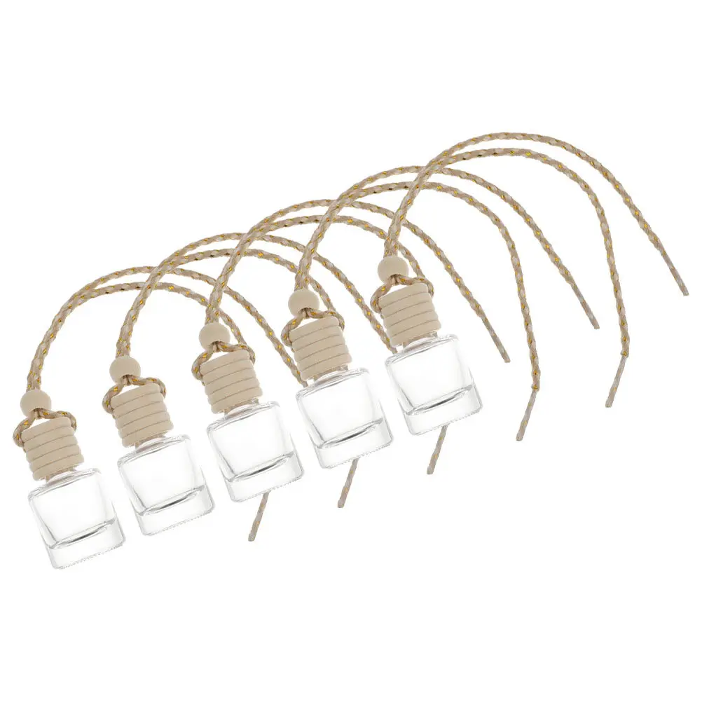5pcs Refillable Hanging Car Air Freshener Bottles 8ml Aromatherapy Diffuser for Cars Offices Bathrooms