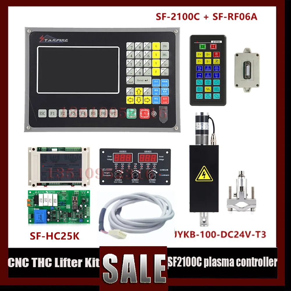 

The latest CNC SF2100C+SF-HC25K+SF-RF06A+THC lifter JYKB-100-DC24V-T3 height controller+wireless remote control