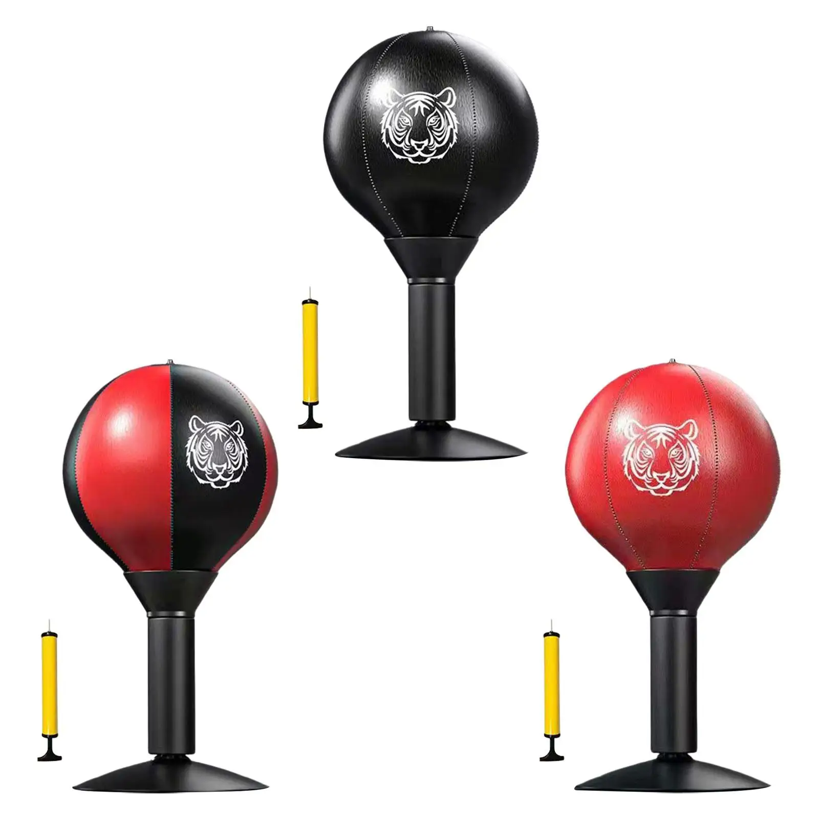 Desktop Punching Bag Table Boxing Punch Ball Suction Gear PU Leather Home Gym