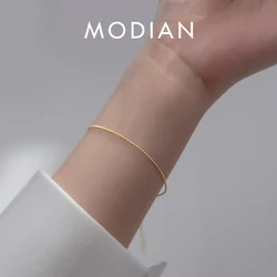 Modian Fashion Gold Color Simple Tiny Beads Bracelets 925 Sterling Silver Eexquisite Bracelet For Women Fine Jewelry Accessories