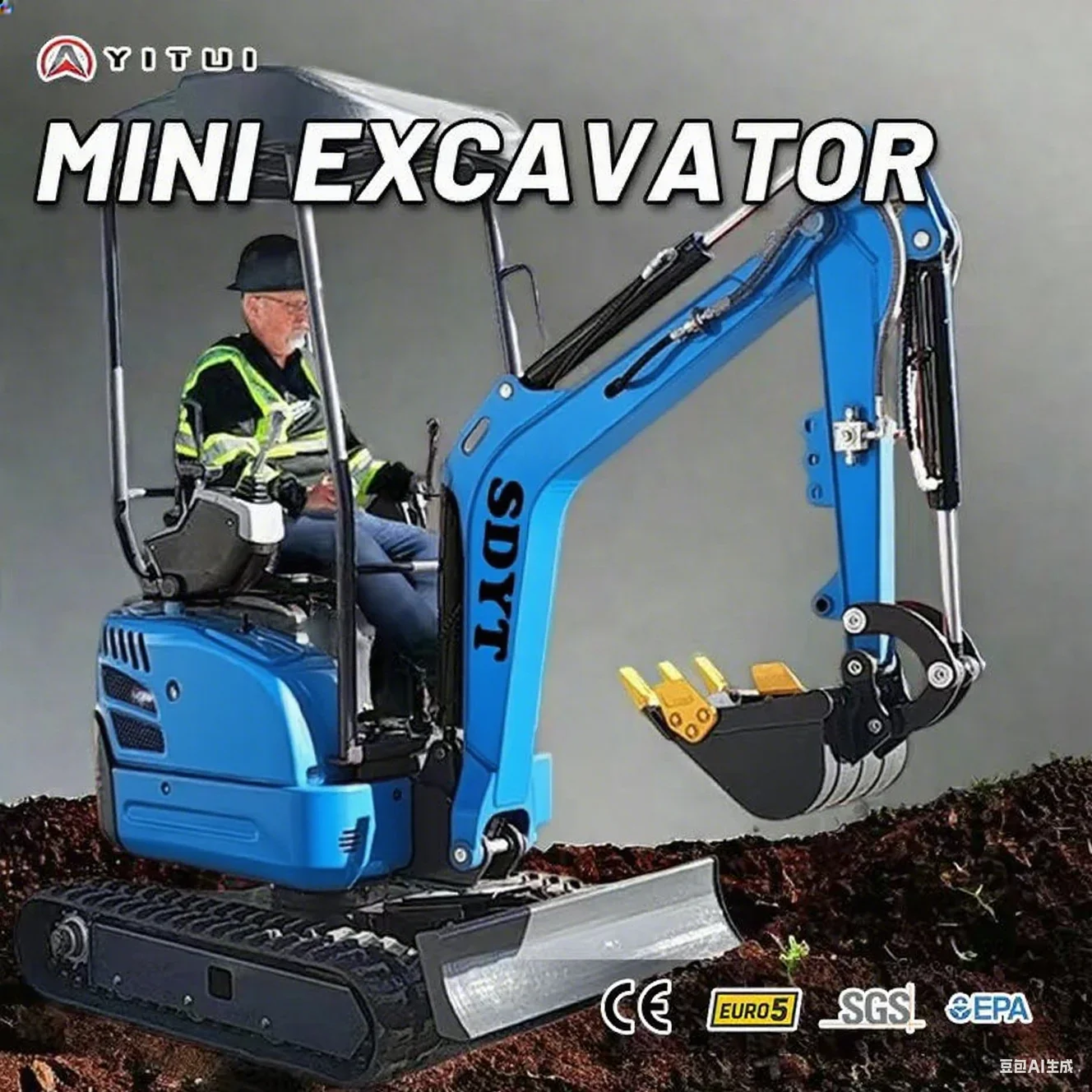 Prezzo speciale di fabbrica cinese personalizzato Mini escavatore cingolato da 1,5 tonnellate Ce Epa Euro 5 Kubota Motore Mini escavatore cingolato personalizzato