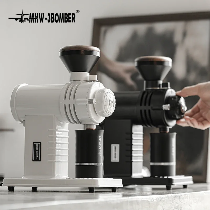 MHW-3BOMBER Adjustable Electric Coffee Grinder 78mm Blades with Espresso Sifter Dosing Cup & Brush Set Coffee Bean Hopper