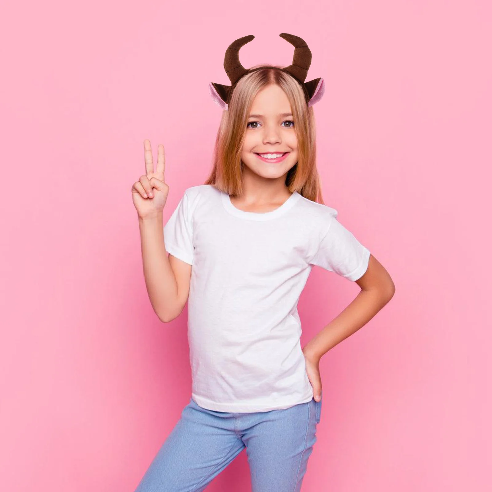 Dieren kostuumset stier hoorns koe oren hoofdband vlinderdas staart kinderkostuum Halloween kerstfeest aankleden koe hoorn hoofdband