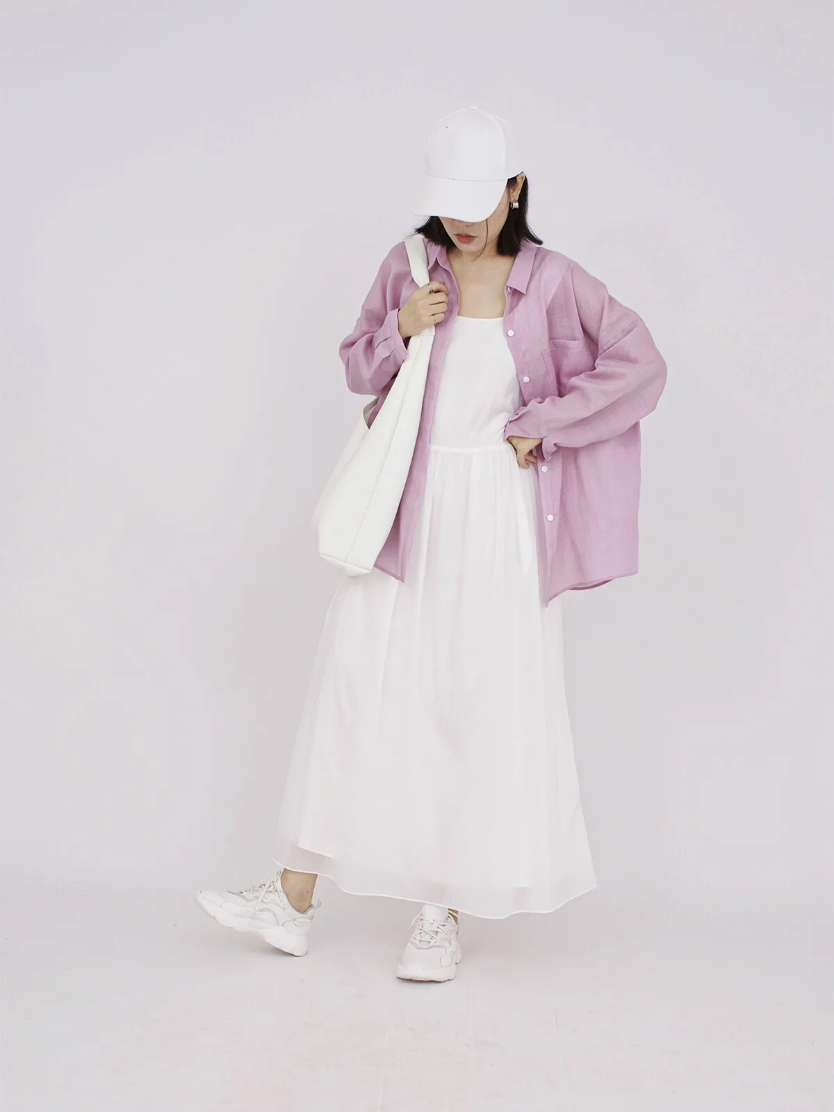 

Versatile Chic mat Sun Protection Multi-Color YUANN Linen irt Easy to Wear Practical Commute Sle Long Sve