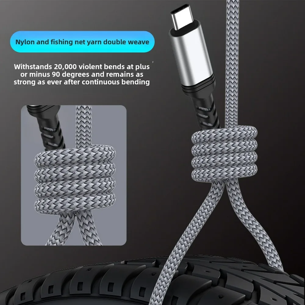 Dual Type-C Braided Durable Data Cable Extra-Long Fast-Charging&High-Speed Compatible with Samsung&Apple Laptops (for Charging)