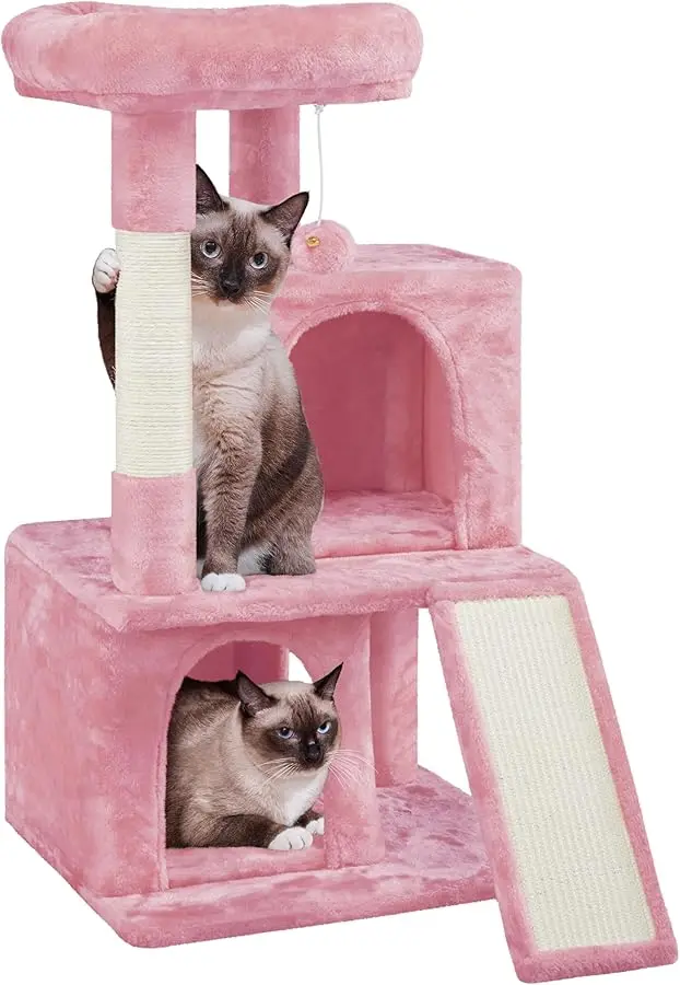 

Yaheetech Cat Tree for Indoor Pets, 36in Tower Condo w/Extra Large Perch, Scratching Posts, Board, Dangling Ball, Play Structure