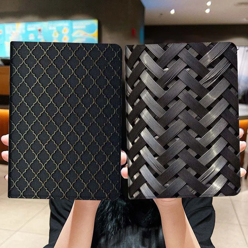 

Woven Pattern Black Design For Honor Pad 8 V8 9 GT MagicPad 13 3 2 Tab MatePad Pro Air 12 X 12.6 Foldable Tablet Case Gift