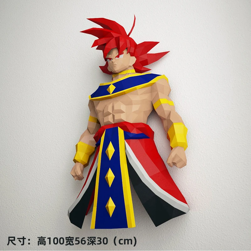 1m SonGoku Paper Model DragonBallZ Super God Of Destruction Anime Figures Papercraft 3D DIY Toys Gift Home Decor Wall Decoration