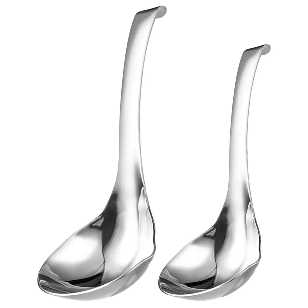 

2pcs Stainless Steel Soup Ladle Long Handle Multi-Functional Kitchen Spoon For Hot Pot Soup Serving Ladle Dinnerware