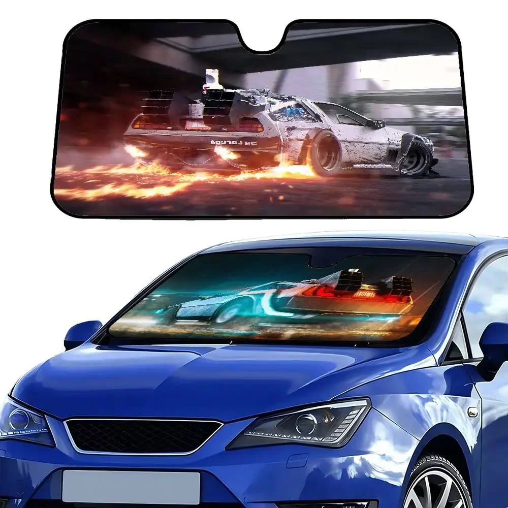 

B-Back To The F-Future Car Sunshade Shield Windshield Window Sun Blocker Cover Interior Protection For Truck SUV Visor Universal