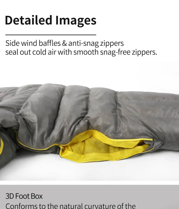 WIND HARD DUSK Upgrade 7D DWR Nylon 800FP Ultradener Schlafsack Down Pro Ultraleichte Camping Wandern Rucksackreisen Schlafsäcke – Detail 14