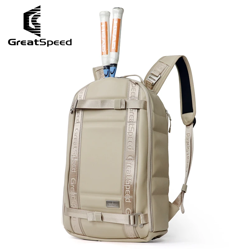 Adults GreatSpeed Portable Tennis Backpack Khaki 2024 Squash Padel Badminton Tennis Racquet Bag High Quality Tennis Shoulder Bag