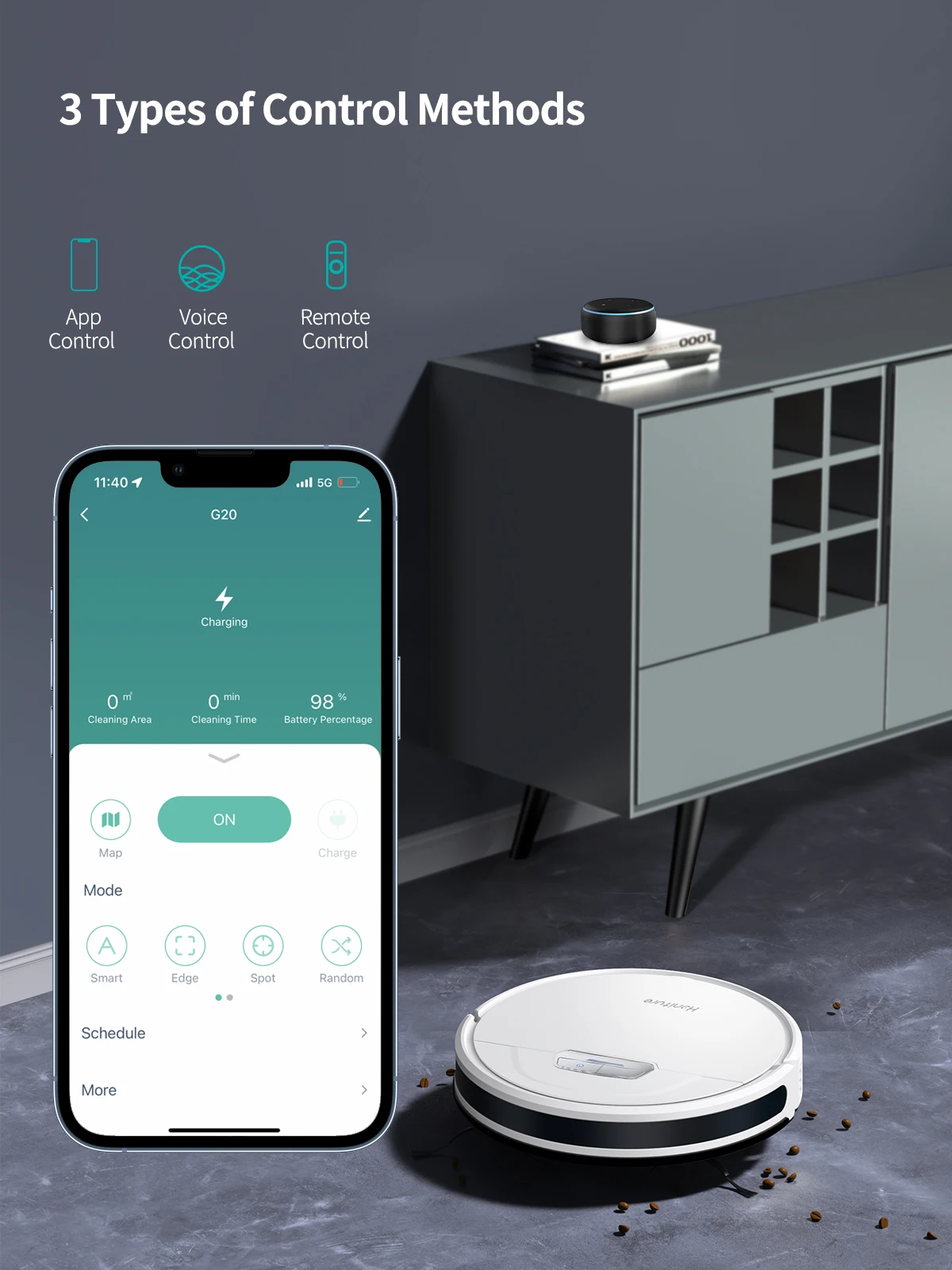 Honiture Roboter Staubsauger 4000pa Absaugung 3 in 1 Kehr mopp für Teppich selbst ladende App Sprach steuerung Smart Home Appliance