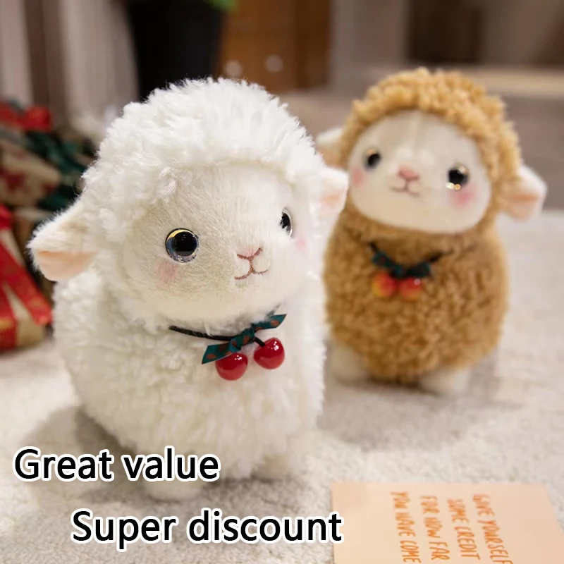 

Мультяшная маленькая овечка, плюшевые игрушки, милая маленькая овечья кукла, орнамент, имитация альпака, плюшевая подушка для объятий, подарки на день рождения, подарок другу