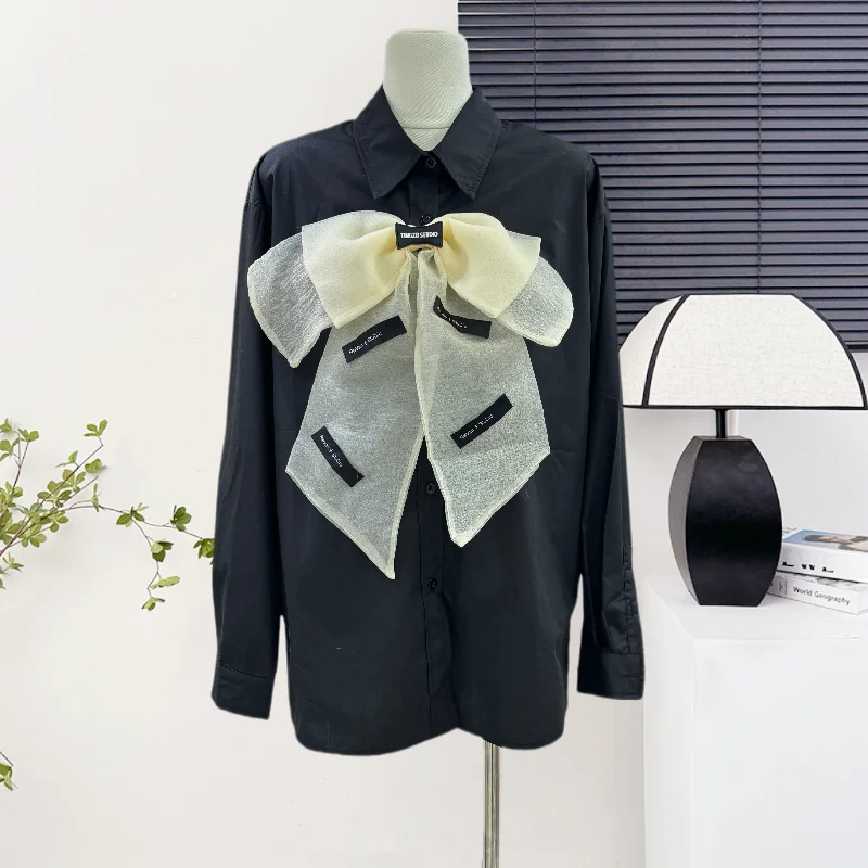 

Spring New Korean Edition Heavy Industry Angel Wings Shirt for Women, Fashionable and Versatile, with a Small Fragrant Style
