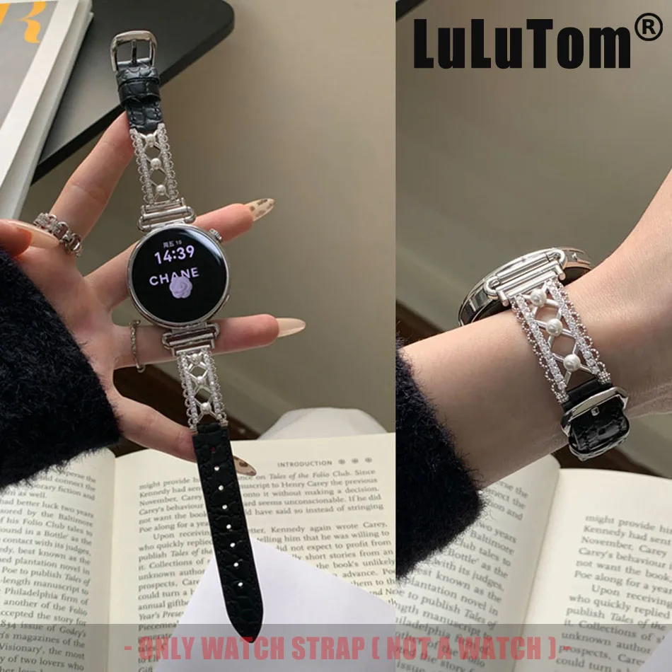 

Кожаный ремешок для часов в балетном стиле для Samsung Galaxy Watch 8 Ultra 2 7 6 5 4 Classic Huawei GT 5 4 3 Pro 41/46 мм ремешки 18/20/22 мм