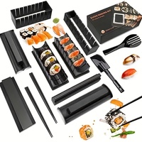 1 Set Sushi Making Kit Sushi Maker 10 Pcs Plastic Premium set Sushi Tool Set Sushi Rice Roll Mold Shapes