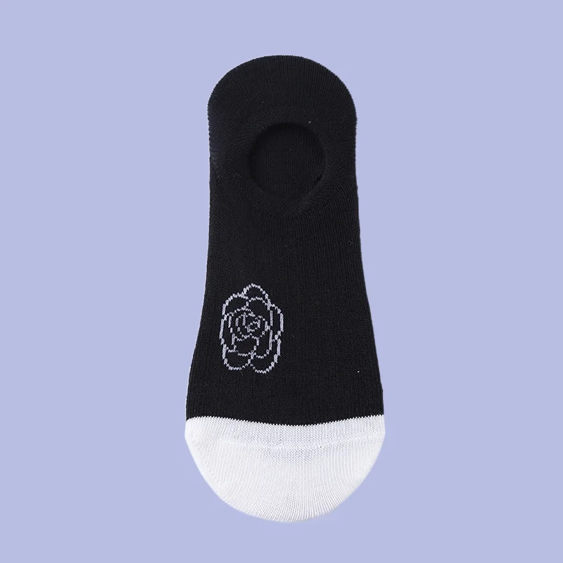 Chaussettes d'été fines en coton pour femmes, 6/12 paires, courtes, japonaises, invisibles, basses, bateau, noires et blanches