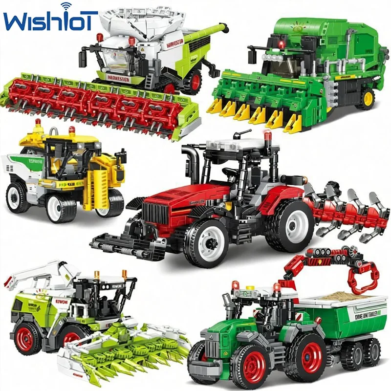 

Farmer Series MOC Building Blocks Tractor/Cultivator/Harvester Vehicle Boys Puzzle Assembly Cars Model Bricks Toys Holiday Gifts