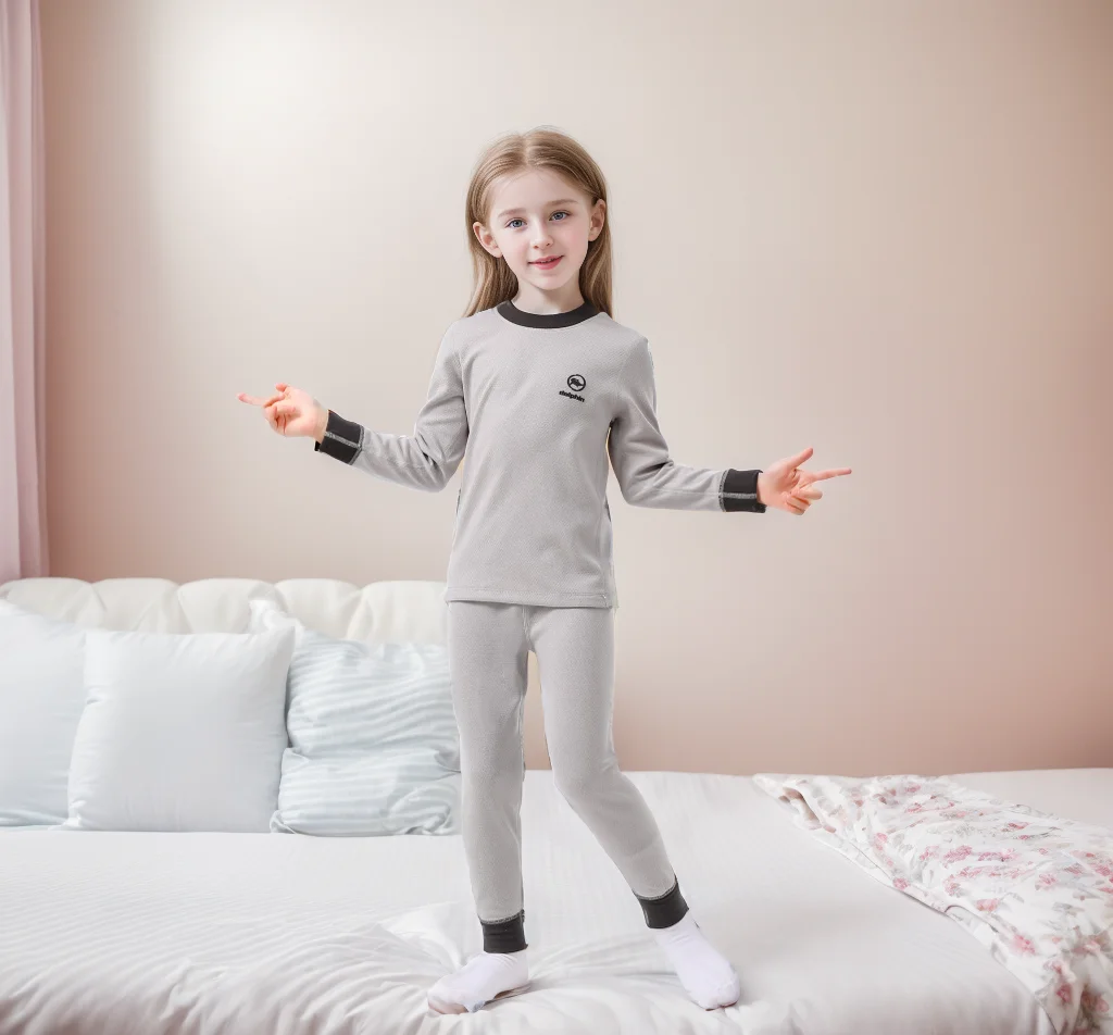Boys pajamas girls homewear big boy small child thermal underwear parent-child suit - Breathable moisture wicking - High perform