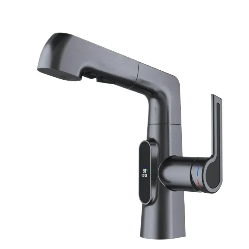 

Gun gray liftable pull-out hand washing faucet multi-functional faucet rotary face washing faucet