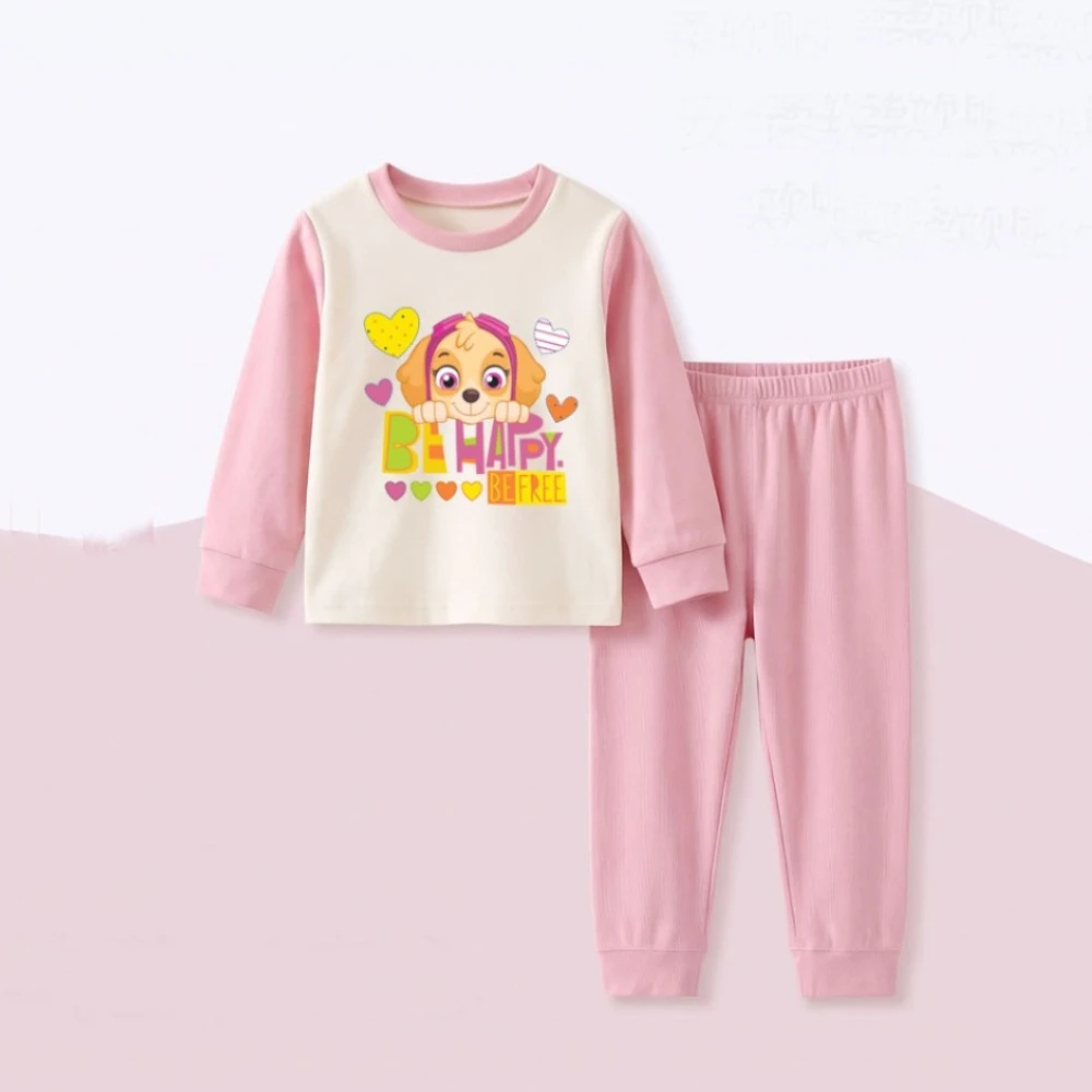 Autumn Winter Kids Soft Warm Thicken Pajamas Sets Children's  Long Sleeve Home Clothes Suit Girls Bottom Clothing Sleepwear New