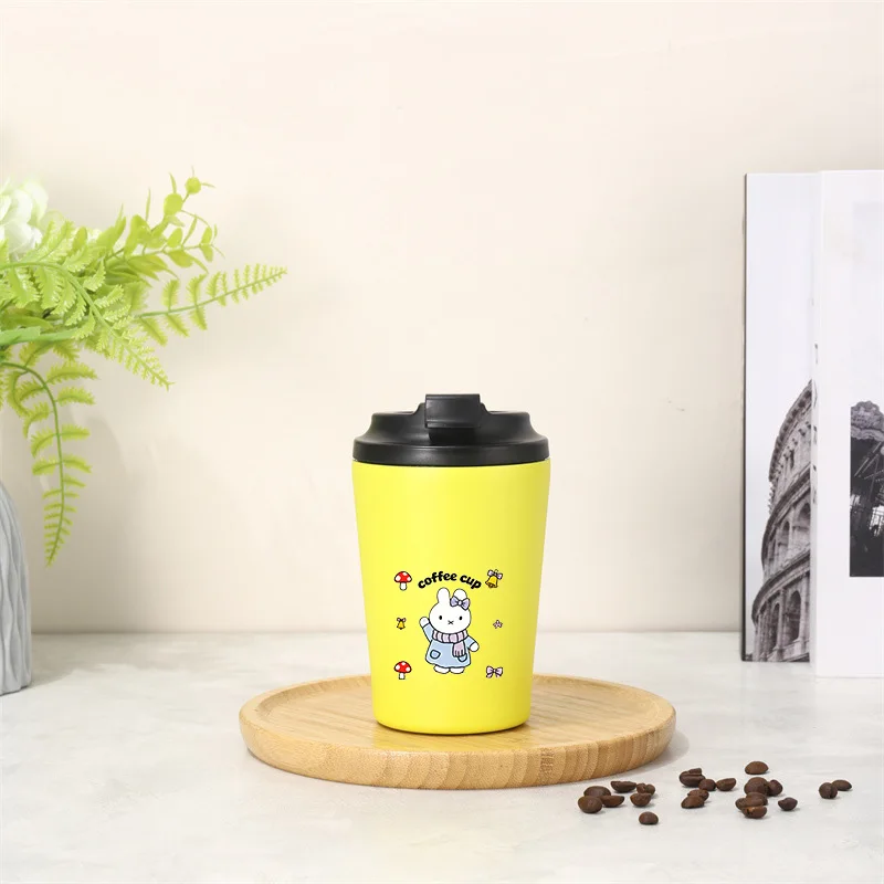 

Чашка для воды Miffy, милый мультяшный креативный простой мульти-стиль из нержавеющей стали, уличная портативная чашка для кофе в стиле каваи, подарок